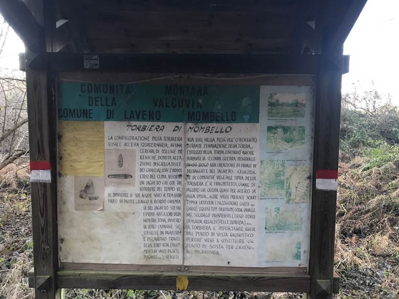 Informationstafel - Torbiera (Moorgebiet) von Laveno Mombello