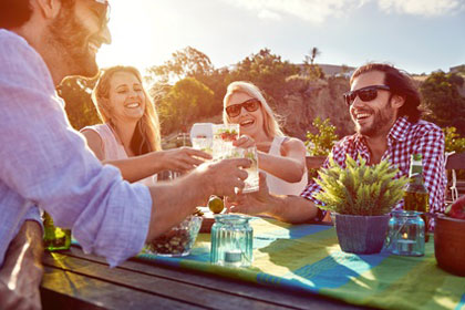 Gruppe im Urlaub