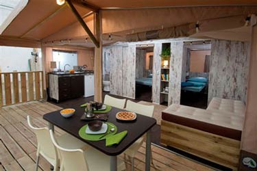 Lodgezelt auf dem Camping Eden