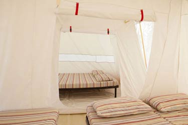 Zelt auf dem Camping Isolino