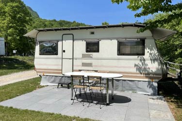 Mietwohnwagen auf dem Ca Stella Camping del Monte San Giorgio